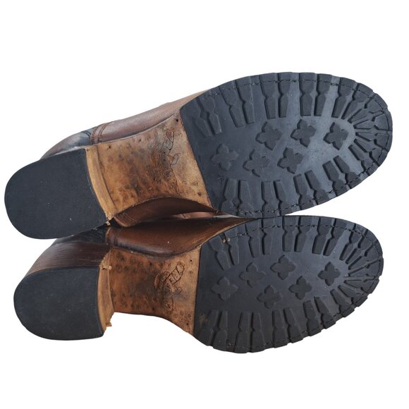 Freebird Fuego Over the Knee Brown Leather Heeled Boots Size 12 Tall Distressed - Picture 11 of 16